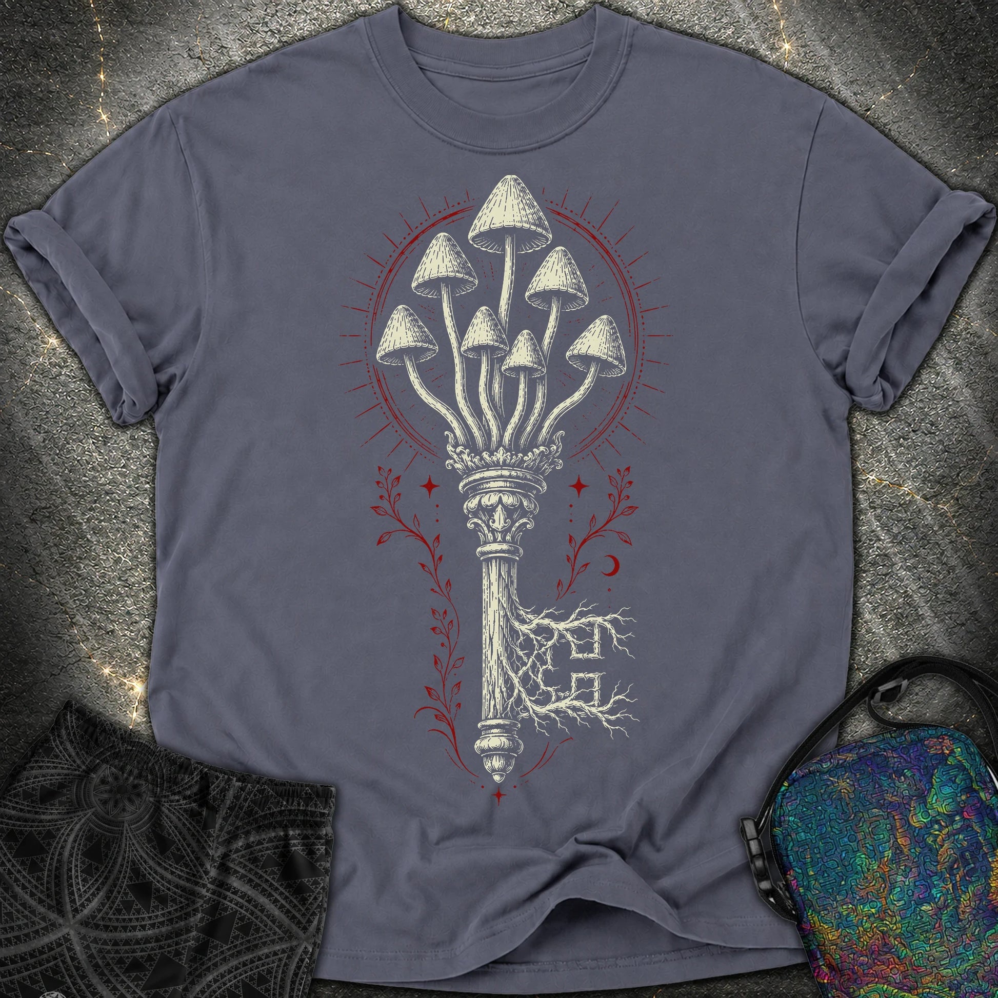 The Mushroom Key - The Mushroom Key Comfort T-Shirt - Navy
