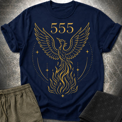 555 Angel Number Rebirth T-Shirt - 555 Angel Number Rebirth T-Shirt - Navy