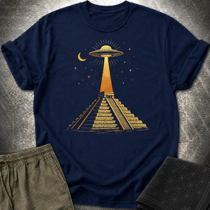 Piramida Majów I UFO - Piramida Majów I UFO T-Shirt - Navy
