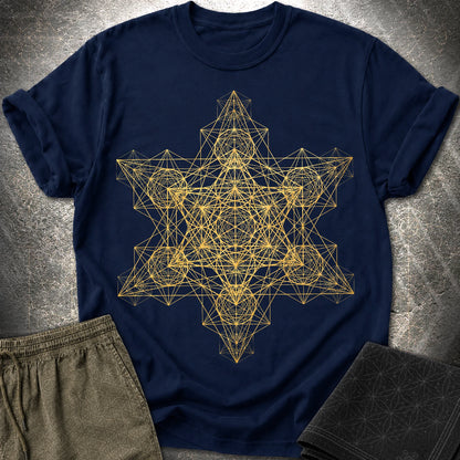 Metatron Fractal Star T-Shirt - Metatron Fractal Star T-Shirt - Navy