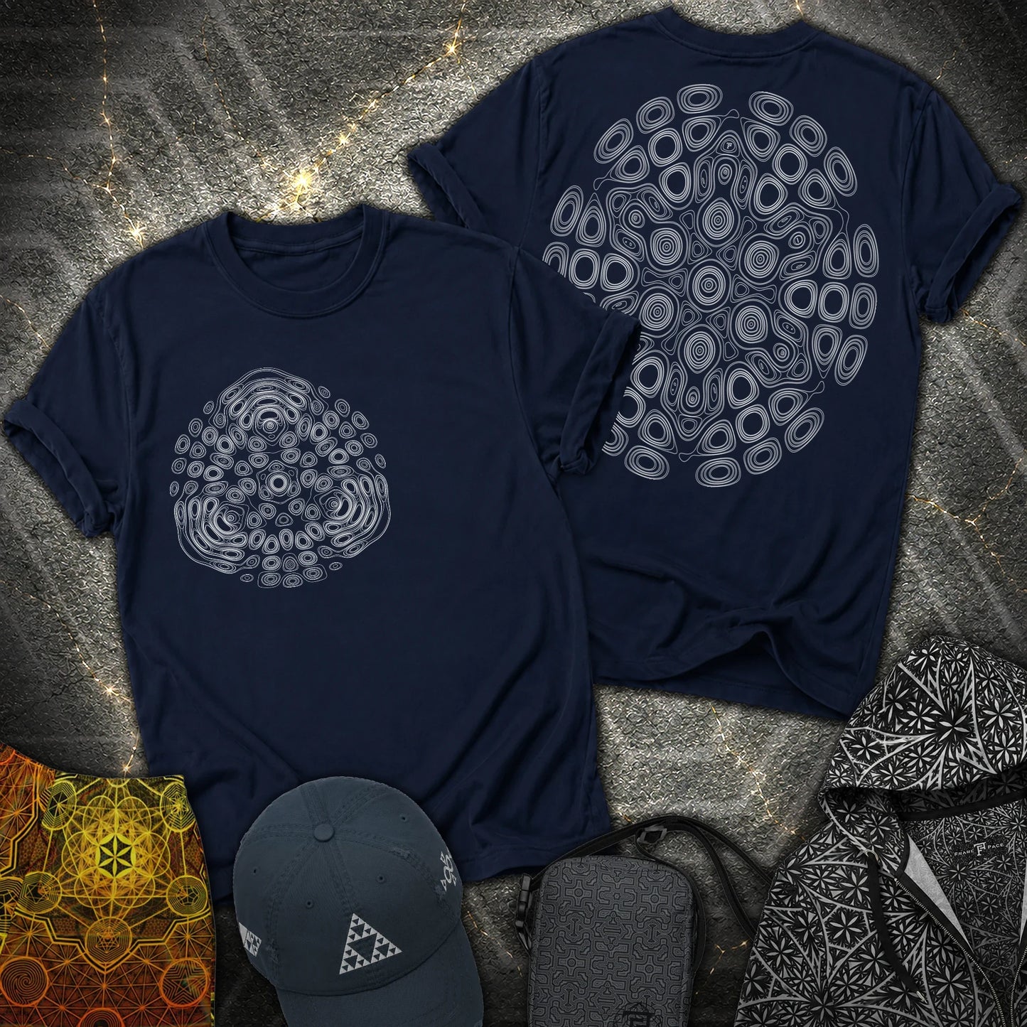 The Observers From Beyond 2 Sided T-Shirt - The Observers From Beyond 2 Sided T-Shirt - Navy