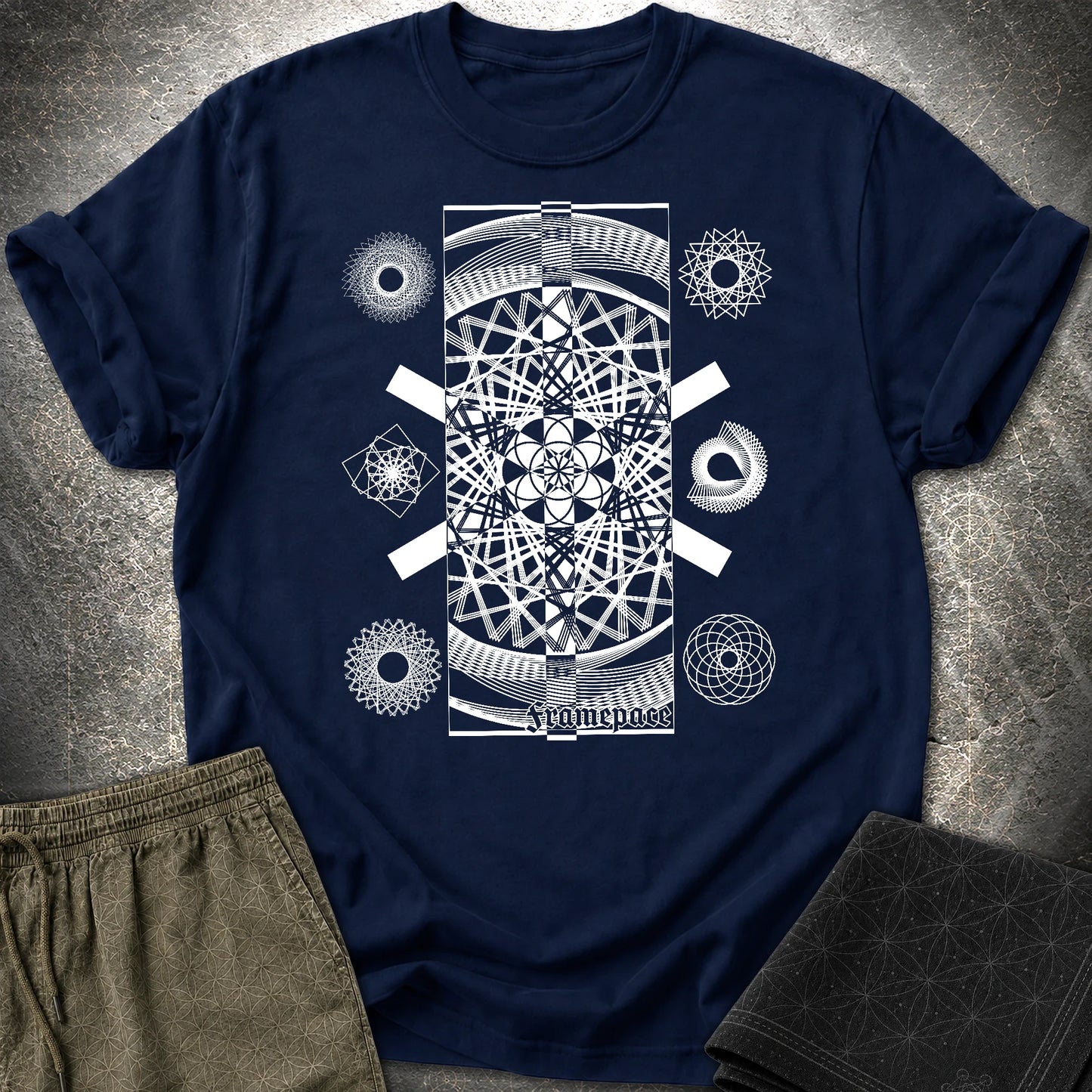 FramePace Geometry T-Shirt - FramePace Geometry T-Shirt - Navy