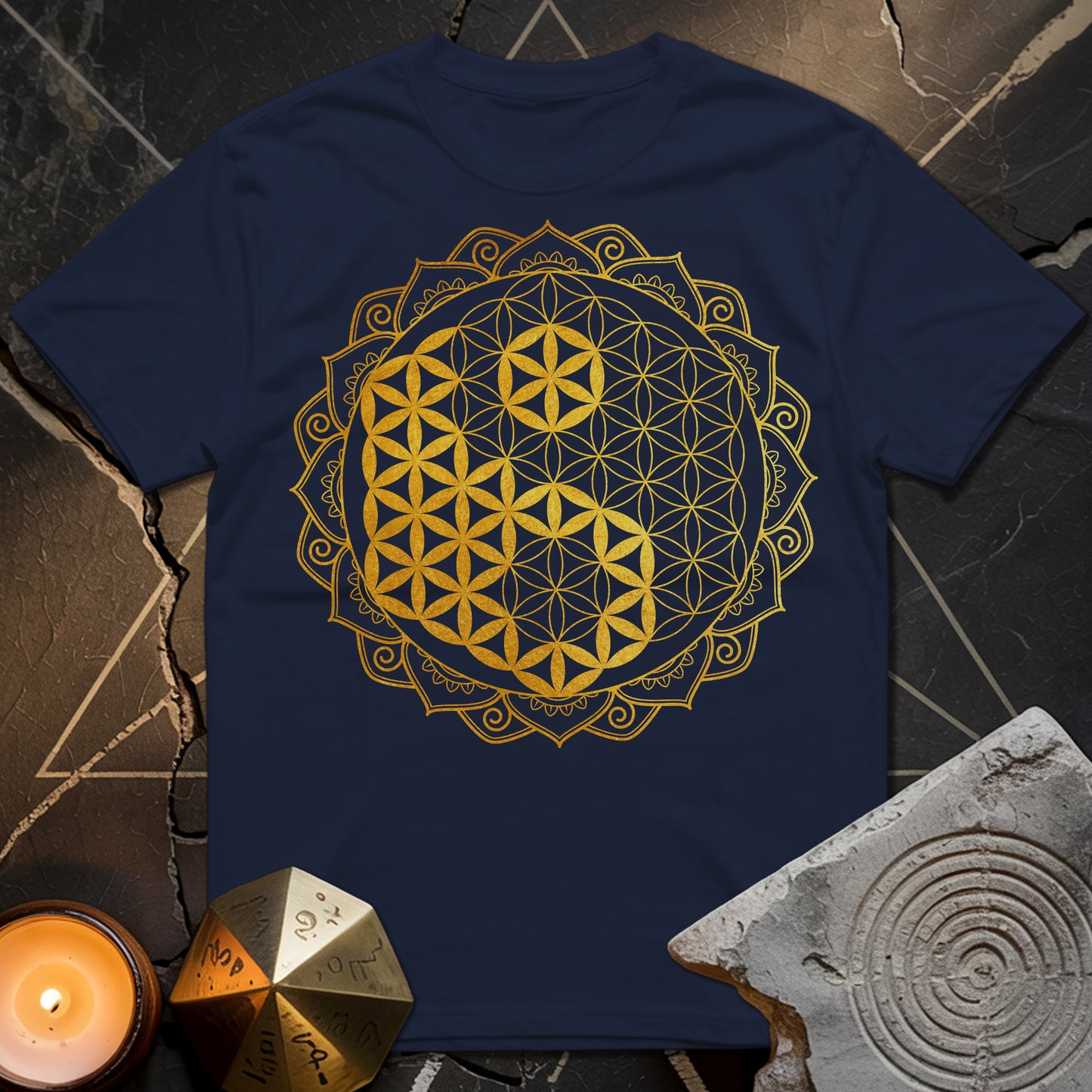 Yin Yang Gold Mandala T-Shirt