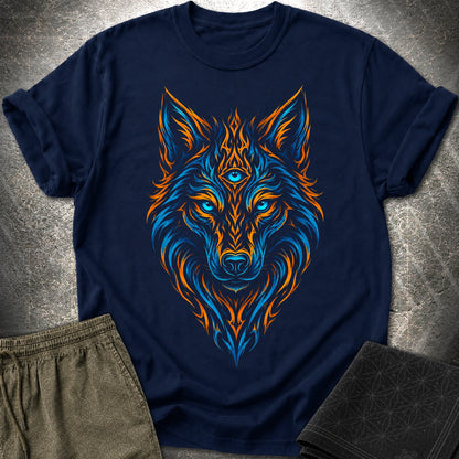 Mystic Tribal Wolf T-Shirt - Mystic Tribal Wolf T-Shirt - Navy