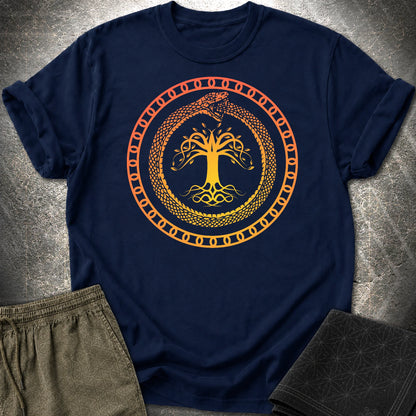 Ouroboros Tree Of Life Unisex T-Shirt - Ouroboros Tree Of Life Unisex T-Shirt - Navy