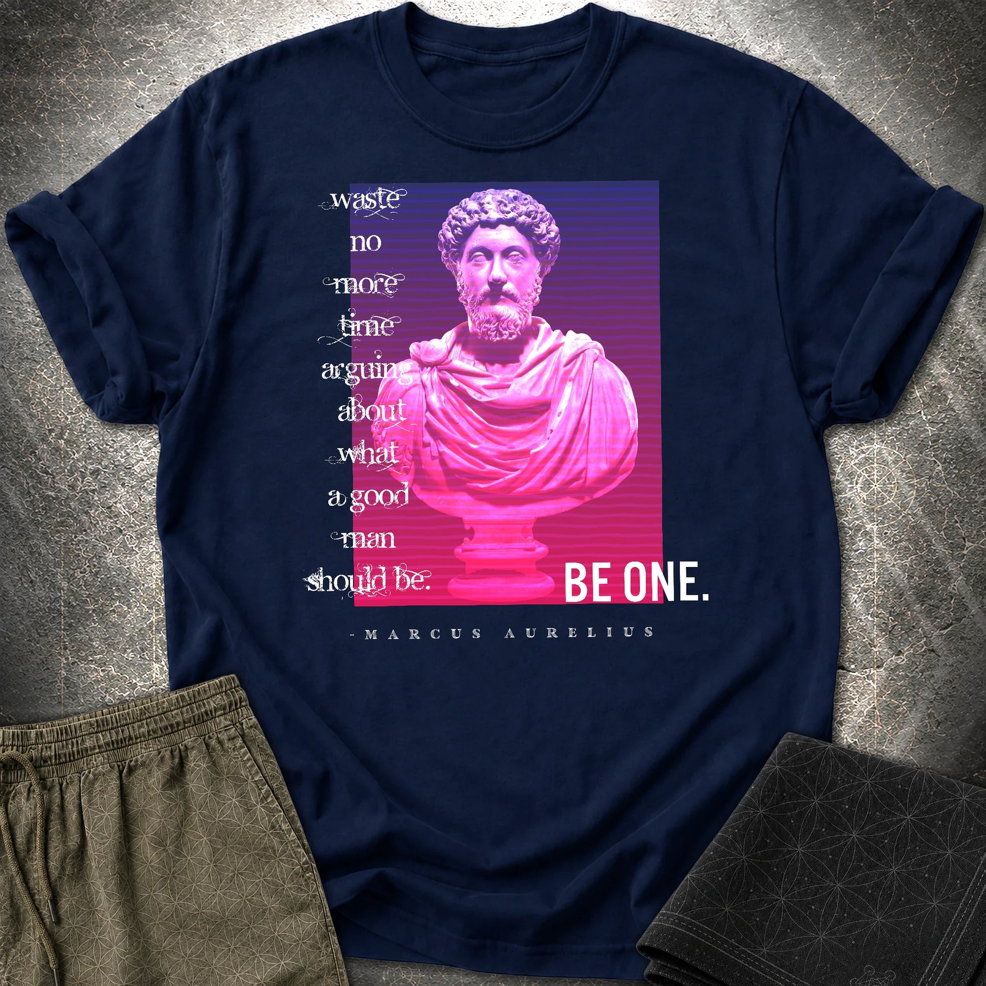 Marcus Aurelius Good Man T-Shirt - Marcus Aurelius Good Man T-Shirt - Navy