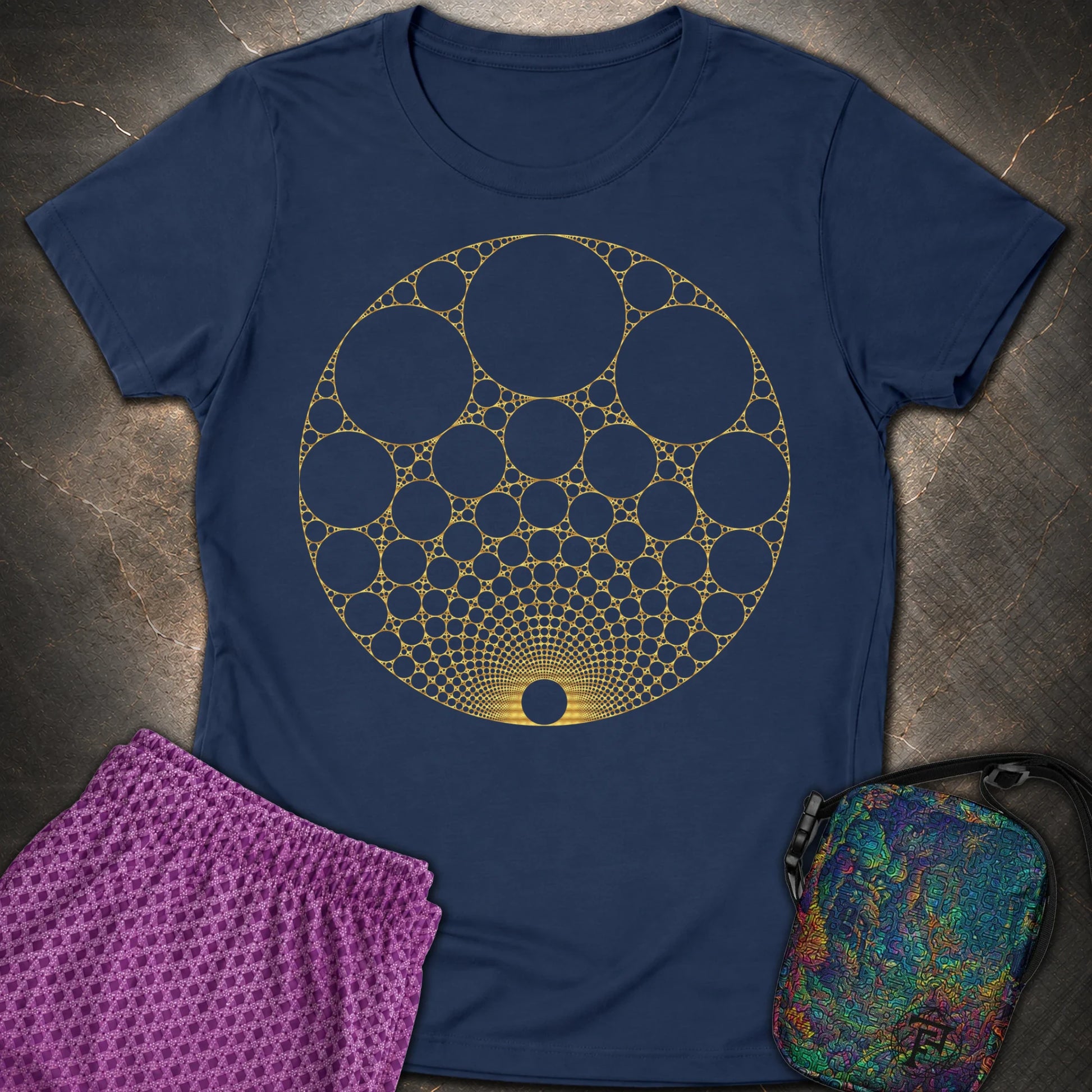 Apollonian Gasket T-Shirt - Apollonian Gasket Womens T-Shirt - Navy