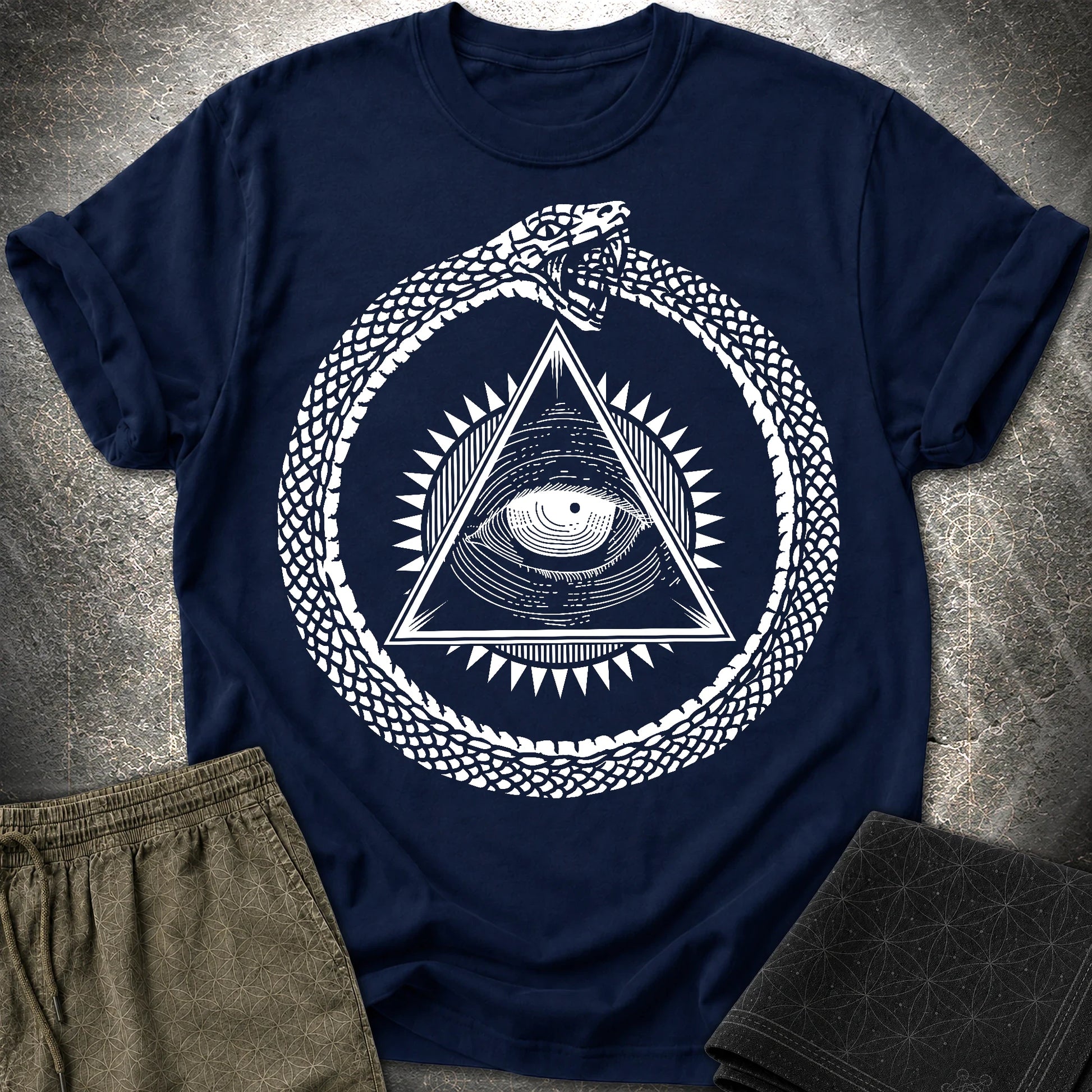Eye Of Providence Ouroboros T-Shirt - Eye Of Providence Ouroboros T-Shirt - Navy