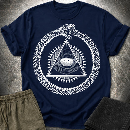 Eye Of Providence Ouroboros T-Shirt - Eye Of Providence Ouroboros T-Shirt - Navy