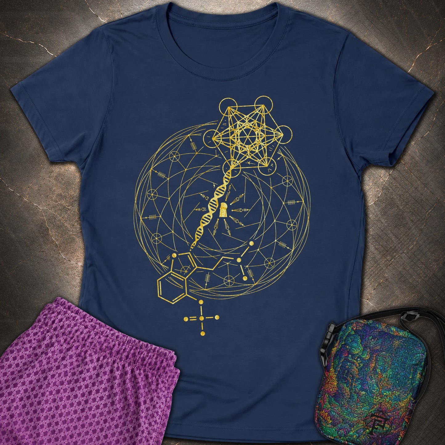 Psilocybin Key To Universe - Psilocybin Key To Universe Women’s T-shirt - Navy