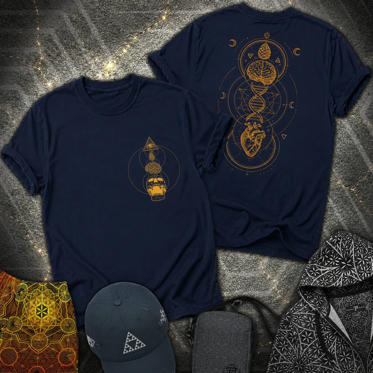 Tools Of The Trade Brain-Heart Coherence 2 Sided T-Shirt - Tools Of The Trade Brain-Heart Coherence 2 Sided T-Shirt - Navy