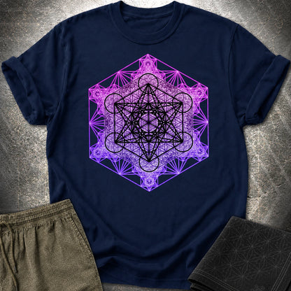 Metatron's Tesseract T-Shirt - Metatron's Tesseract T-Shirt - Navy