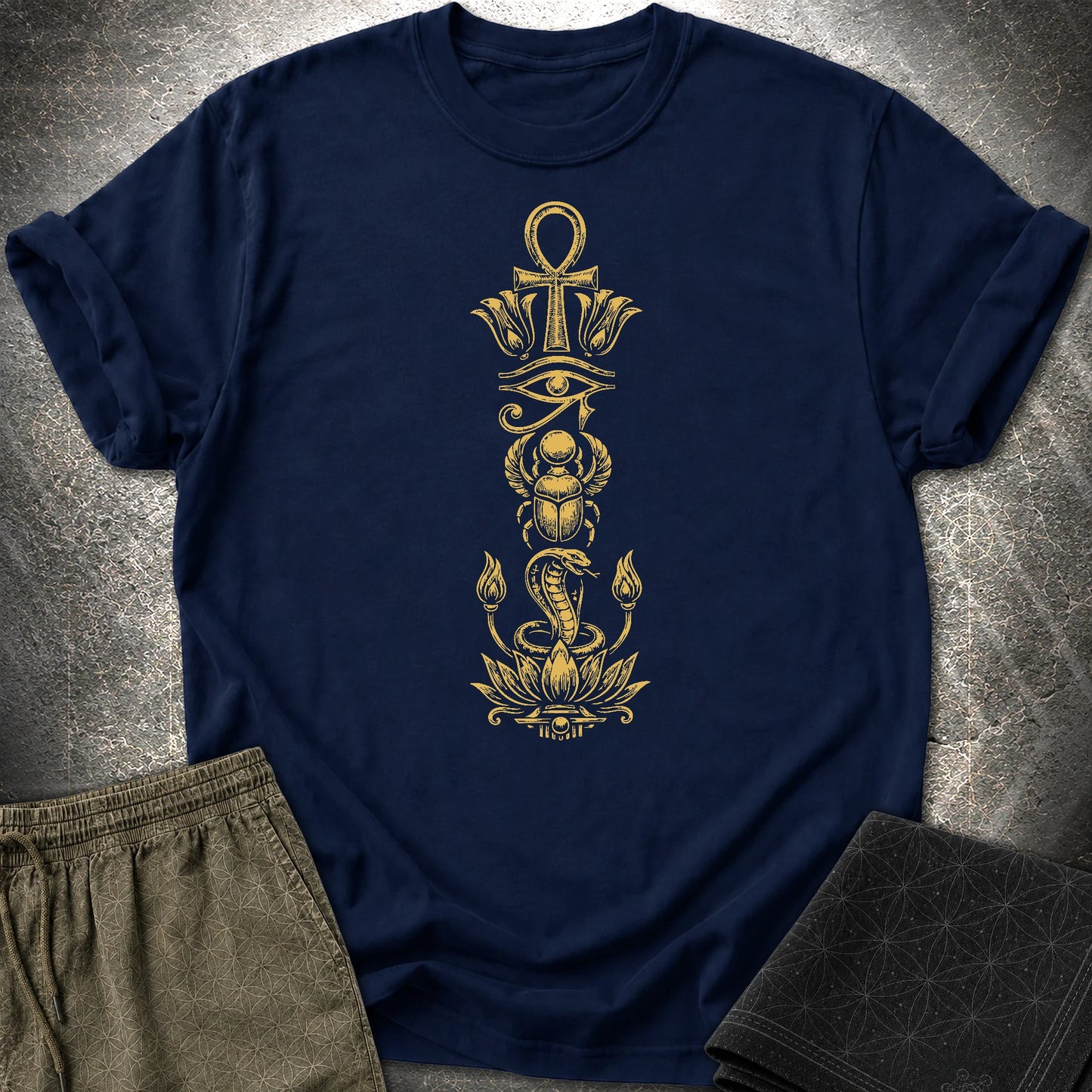 Ancient Egyptian Symbol Totem - Ancient Egyptian Symbol Totem T-Shirt - Navy