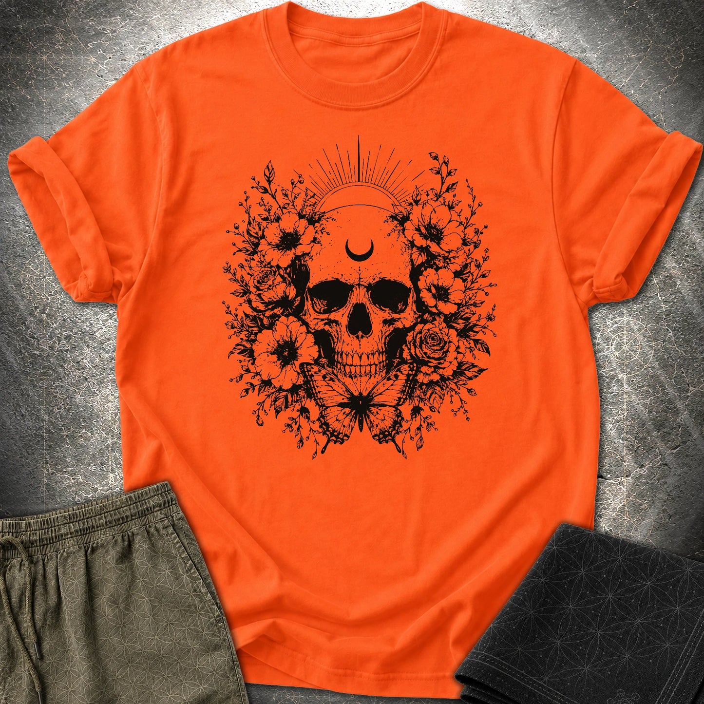 Moon Phases Moth - Moon Phases Moth T-Shirt - Orange