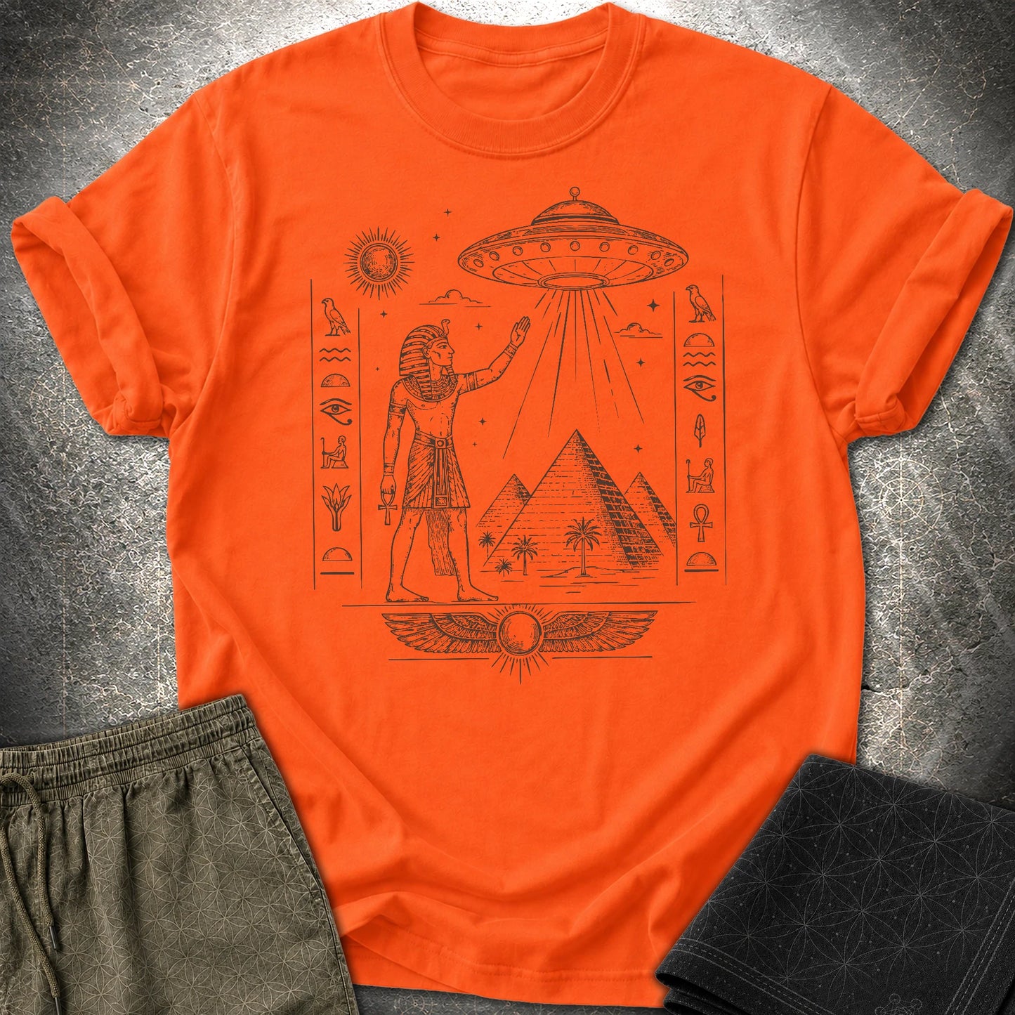 Pharaoh Beneath the Star Vessel - Pharaoh Beneath the Star Vessel T-Shirt - Orange