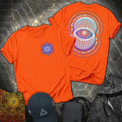 Alan Watts Universe 2 Sided T-Shirt - Alan Watts Universe 2 Sided T-Shirt - Orange