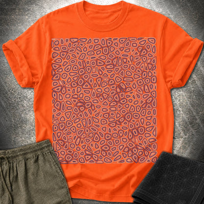 Psychedelic Boho Groovy Abstract Pattern T-Shirt - Psychedelic Boho Groovy Abstract Pattern T-Shirt - Orange