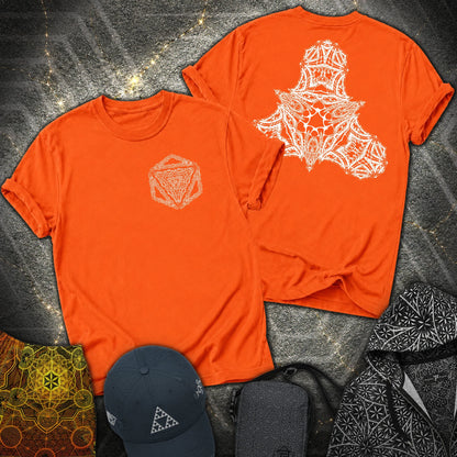 Organic Octahedron Geometry 2 Sided T-Shirt - Organic Octahedron Geometry 2 Sided T-Shirt - Orange
