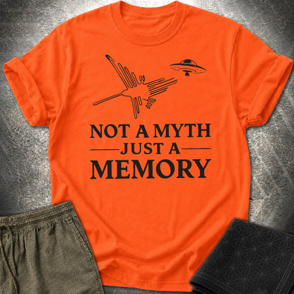 NOT MYTH JUST MEMORY Czarne - NOT MYTH JUST MEMORY Czarne T-Shirt - Orange