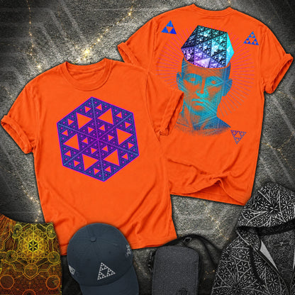 The Mathematitian Sierpinski Star 2 Sided T-Shirt - The Mathematitian Sierpinski Star 2 Sided T-Shirt - Orange