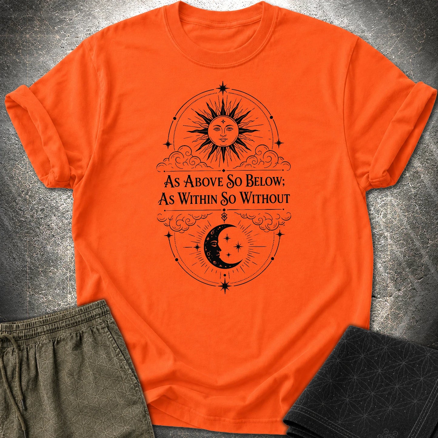 As Above So Below Sun Moon - As Above So Below Sun Moon T-Shirt - Orange