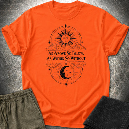 As Above So Below Sun Moon - As Above So Below Sun Moon T-Shirt - Orange