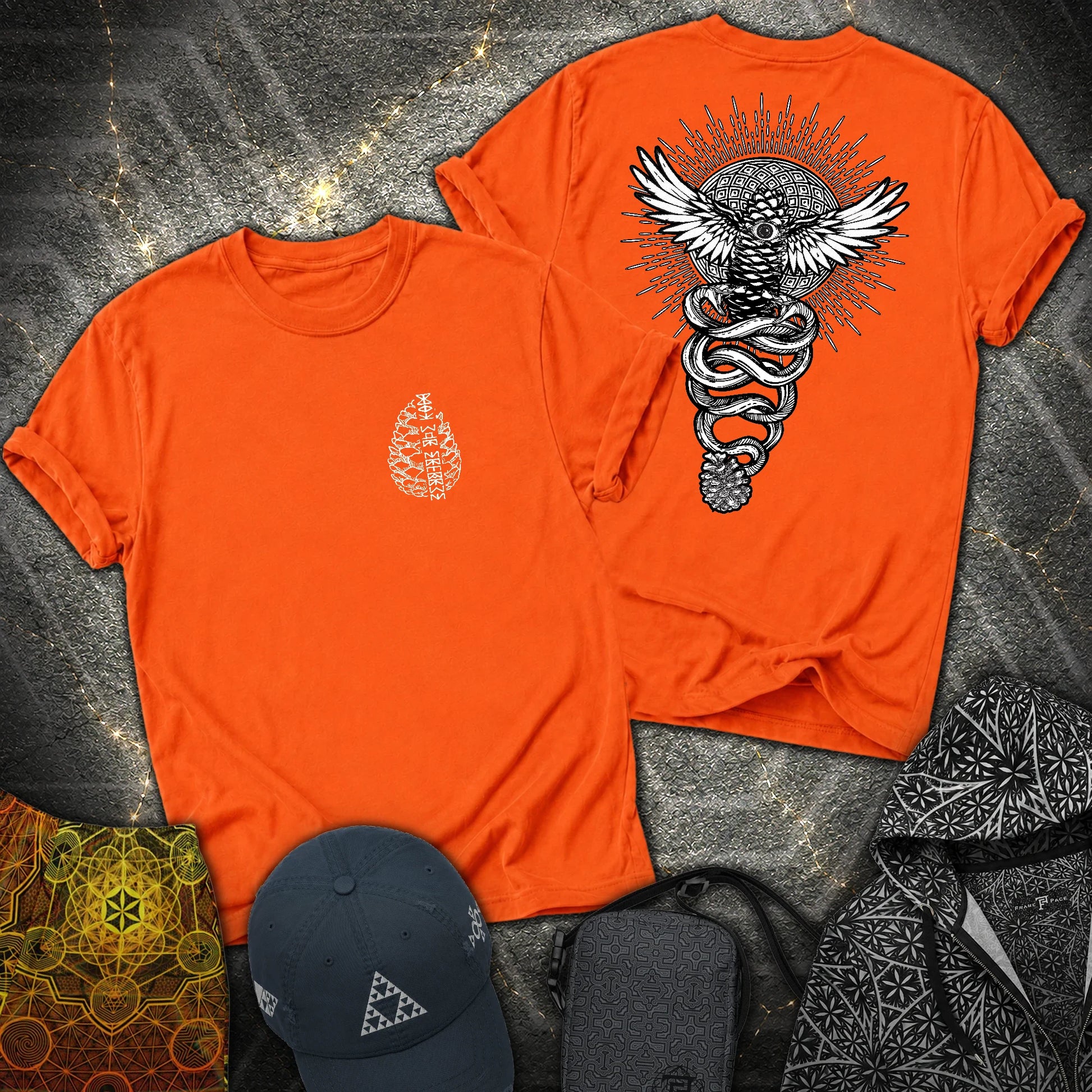Pineal Gland Awakening 2 Sided T-Shirt - Pineal Gland Awakening 2 Sided T-Shirt - Orange