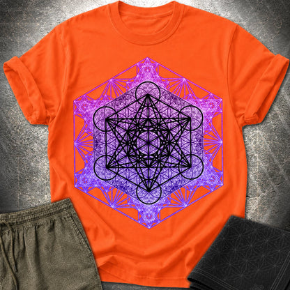 Metatron's Tesseract T-Shirt - Metatron's Tesseract T-Shirt - Orange
