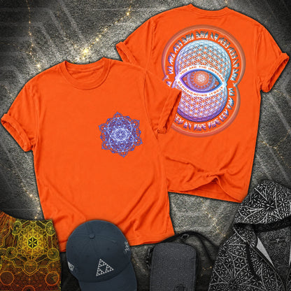 Alan Watts Universe 2 Sided T-Shirt - Alan Watts Universe 2 Sided T-Shirt - Orange