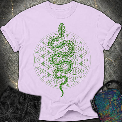 Flower of Life Serpent Comfort T-Shirt - Flower of Life Serpent Comfort T-Shirt - Orchid
