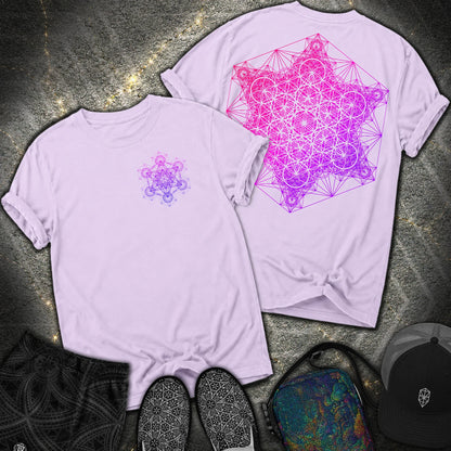 Metatron's Tesseract 2 Sided Comfort T-shirt - Metatron's Tesseract 2 Sided Comfort T-shirt - Orchid