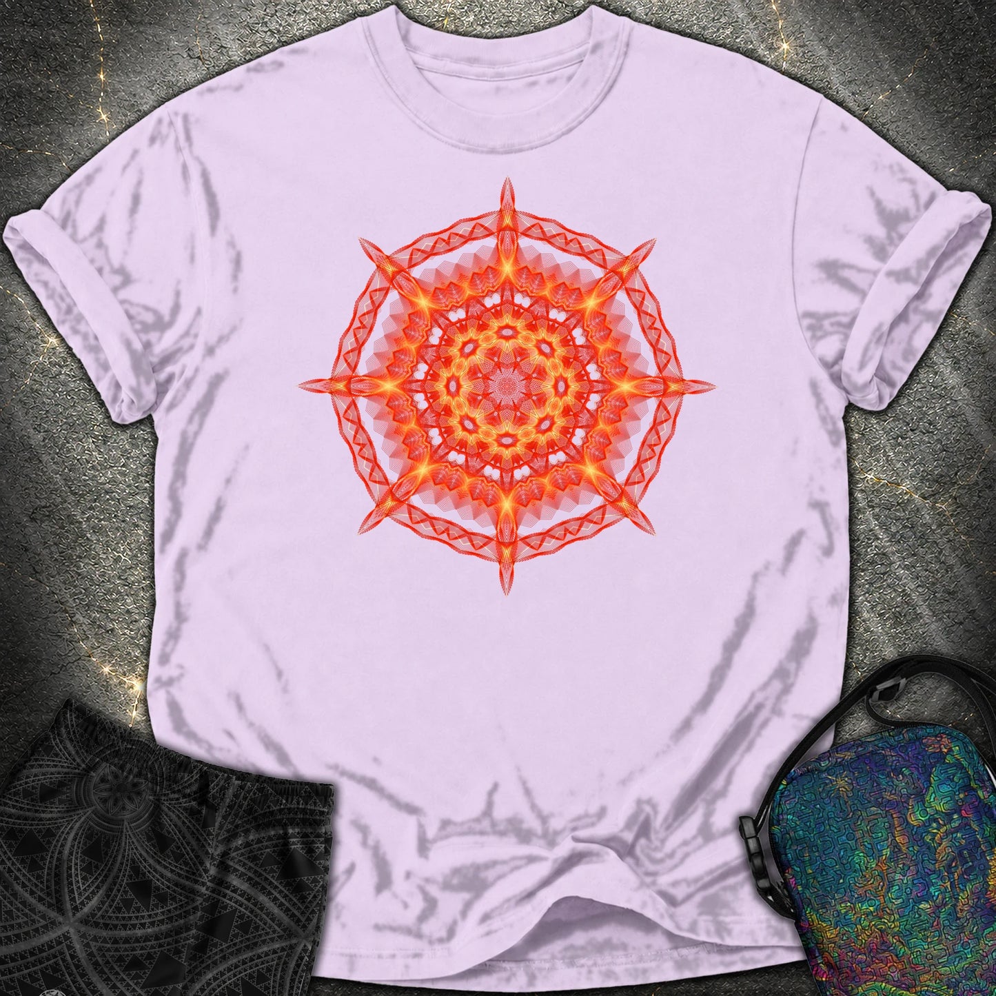 Radiant Geometry Portal Mandala - Radiant Geometry Portal Mandala Comfort T-Shirt - Orchid