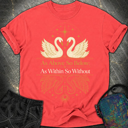 As Above So Below Swans - As Above So Below Swans Comfort T-Shirt - Paprika