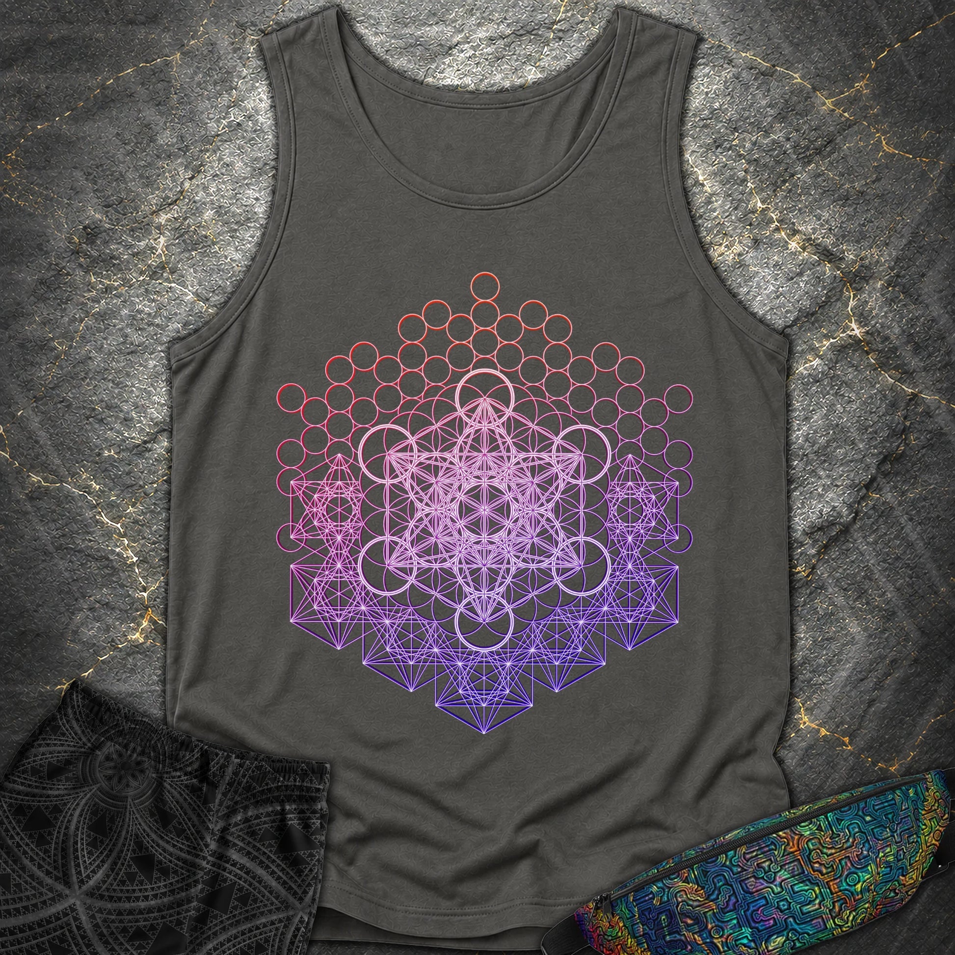 Metatron And Flower Connection - Metatron And Flower Connection Tank Top - Pepper