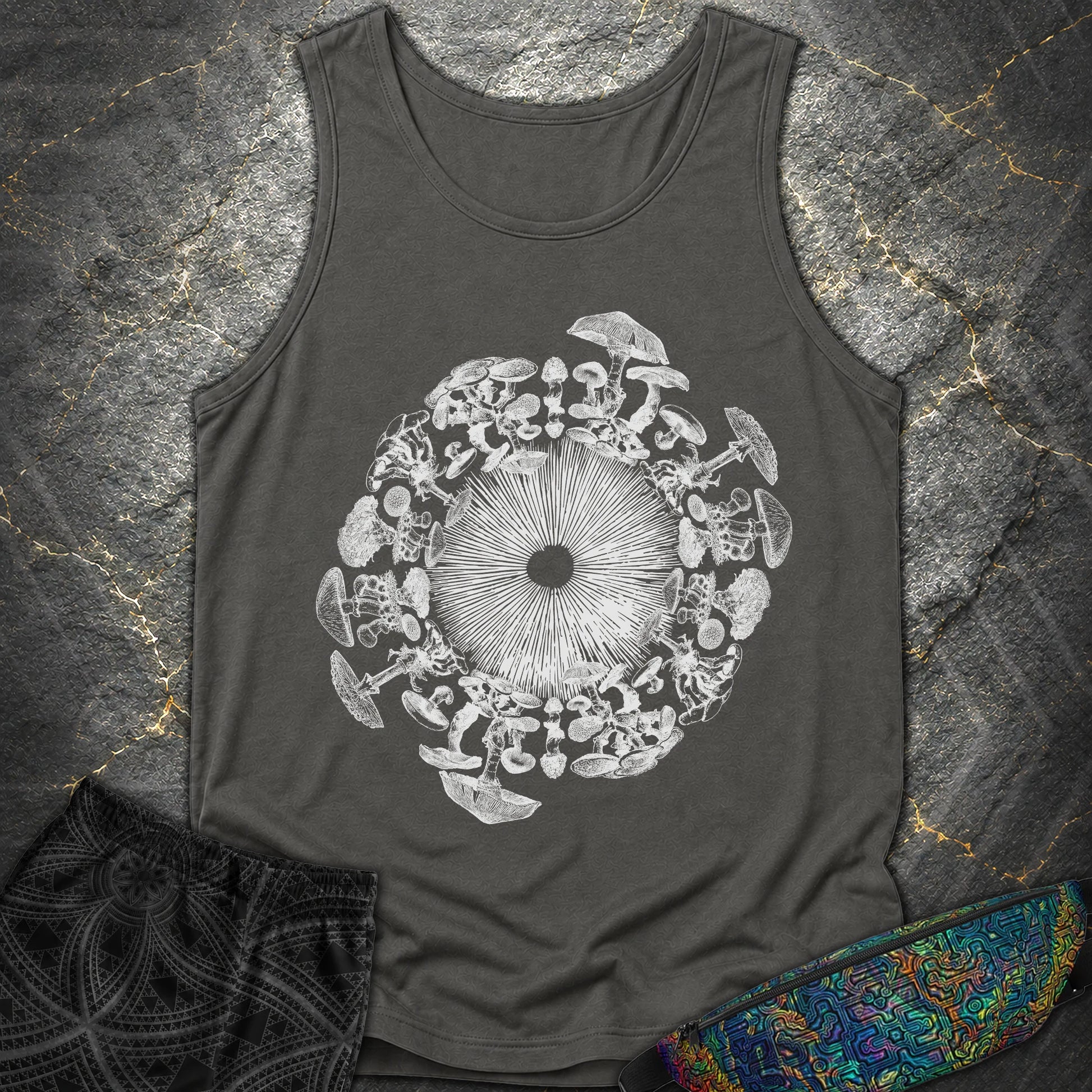 Mushroom Iris - Mushroom Iris Comfort Tank Top - Pepper