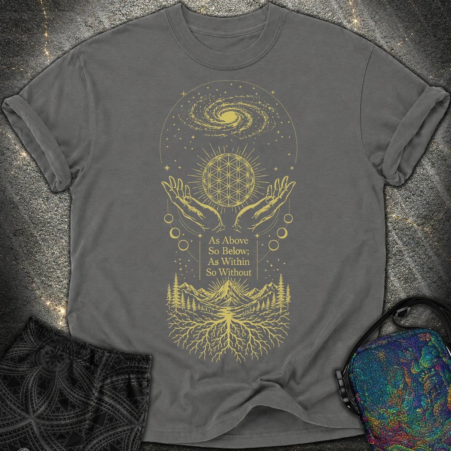 As Above So Below Flower Of Life - As Above So Below Flower Of Life Comfort T-Shirt - Pepper