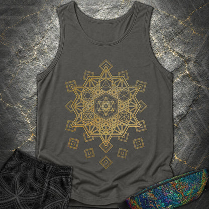 Metatron and Platonic Solids T-Shirt - Metatron and Platonic Solids Comfort Tank Top - Pepper