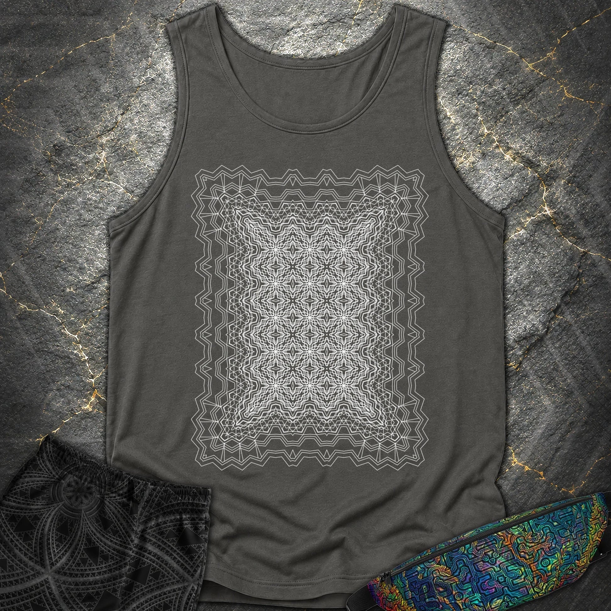 Infinite Geometric Lattice - Infinite Geometric Lattice Comfort Tank Top - Pepper