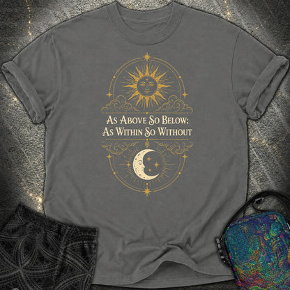As Above So Below Sun Moon Colored - As Above So Below Sun Moon Colored Comfort T-Shirt - Pepper