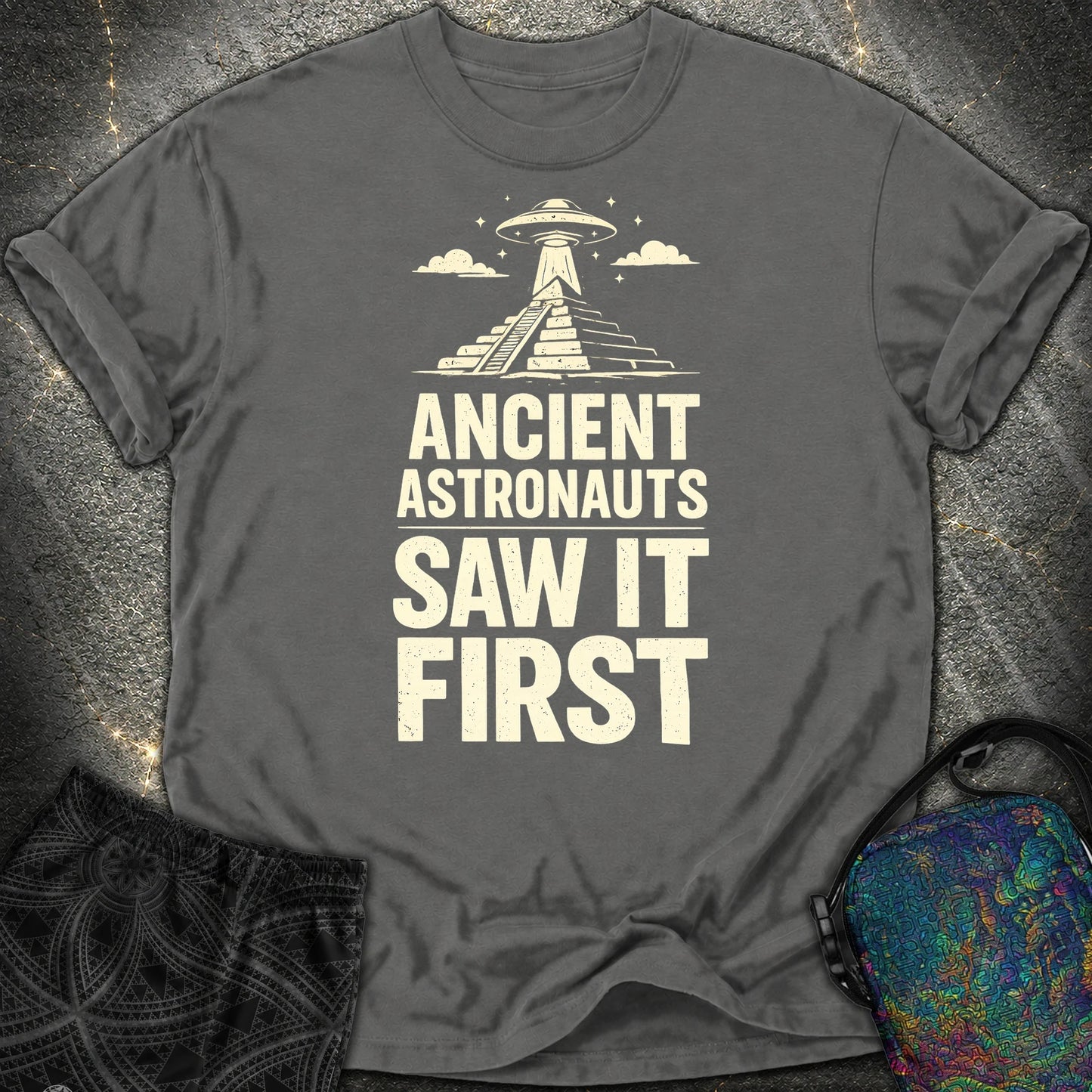 Ancient Astronaut Saw It First - Ancient Astronaut Saw It First Comfort T-Shirt - Pepper