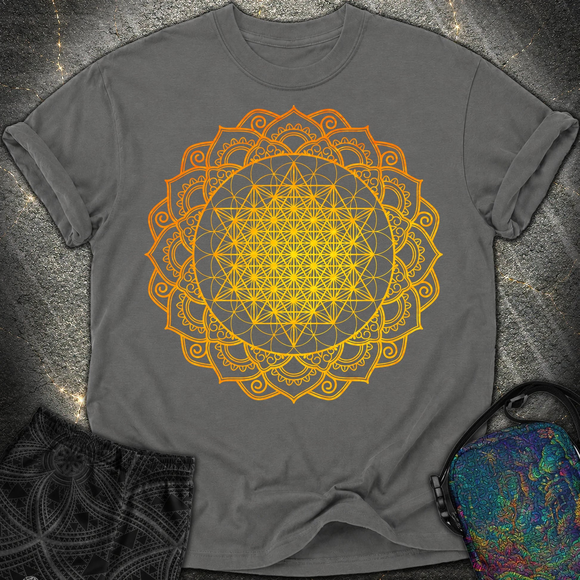 Tetrahedron Mandala T-Shirt - Tetrahedron Mandala Comfort T-Shirt - Pepper