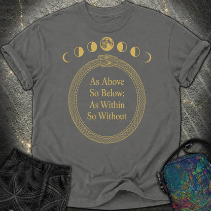 As Above So Below Gold Ouroboros - As Above So Below Gold Ouroboros Comfort T-Shirt - Pepper