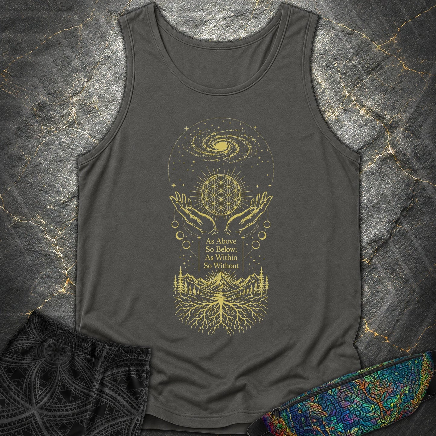As Above So Below Flower Of Life - As Above So Below Flower Of Life Comfort Tank Top - Pepper