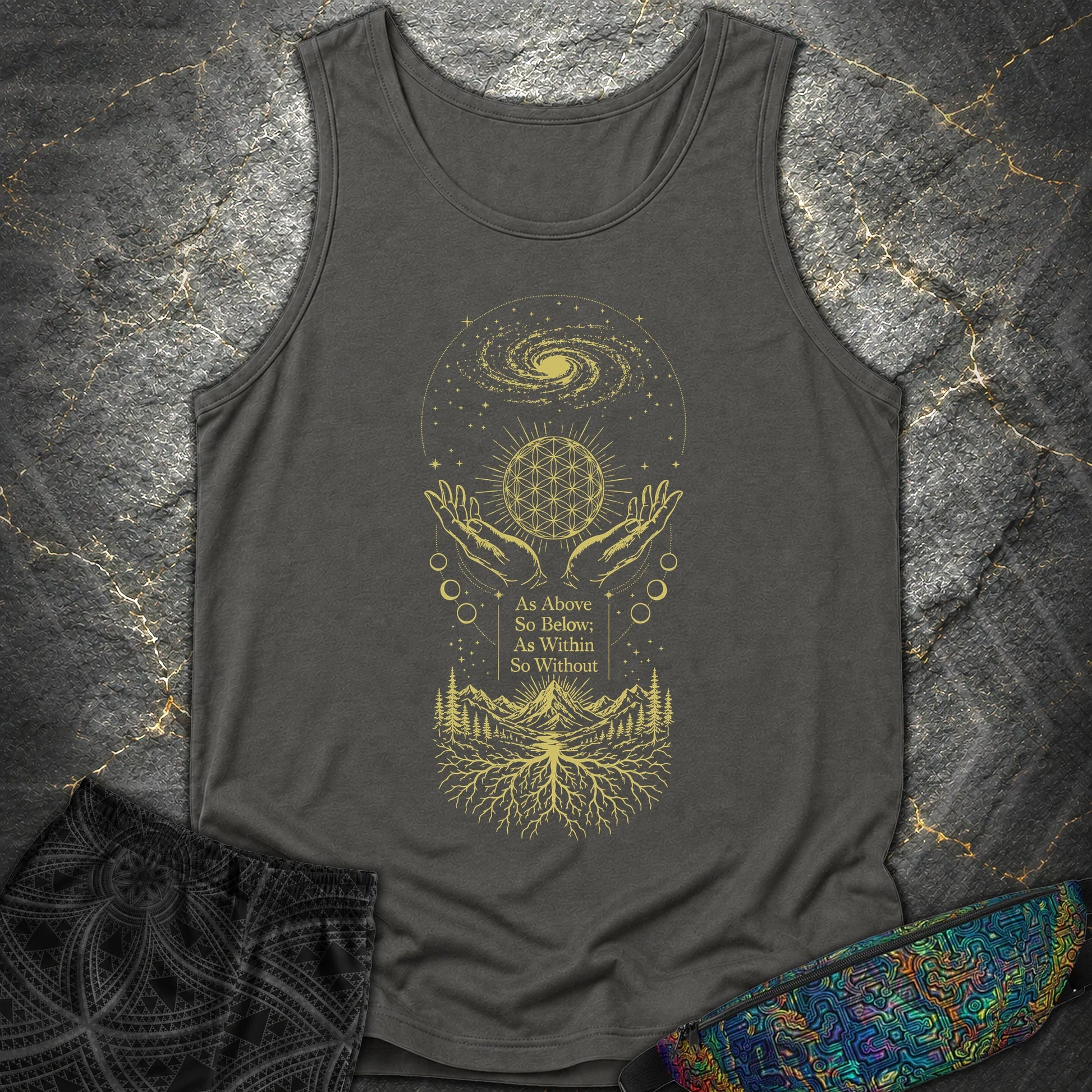 As Above So Below Flower Of Life - As Above So Below Flower Of Life Comfort Tank Top - Pepper