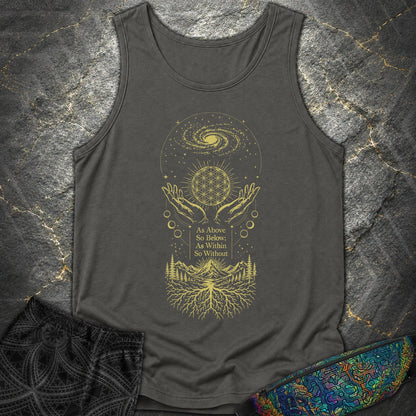 As Above So Below Flower Of Life - As Above So Below Flower Of Life Comfort Tank Top - Pepper