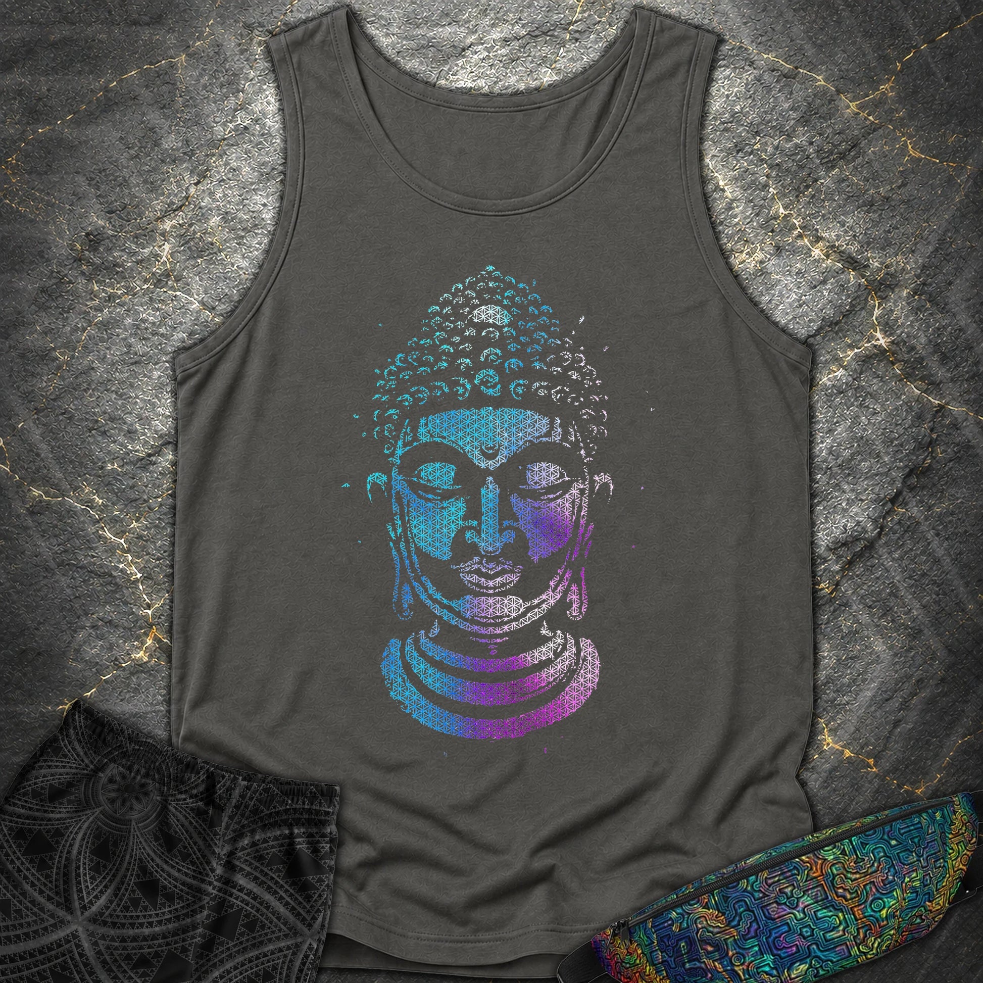 Buddha Flower Of Life Pattern Comfort Tank Top - Buddha Flower Of Life Pattern Comfort Tank Top - Pepper