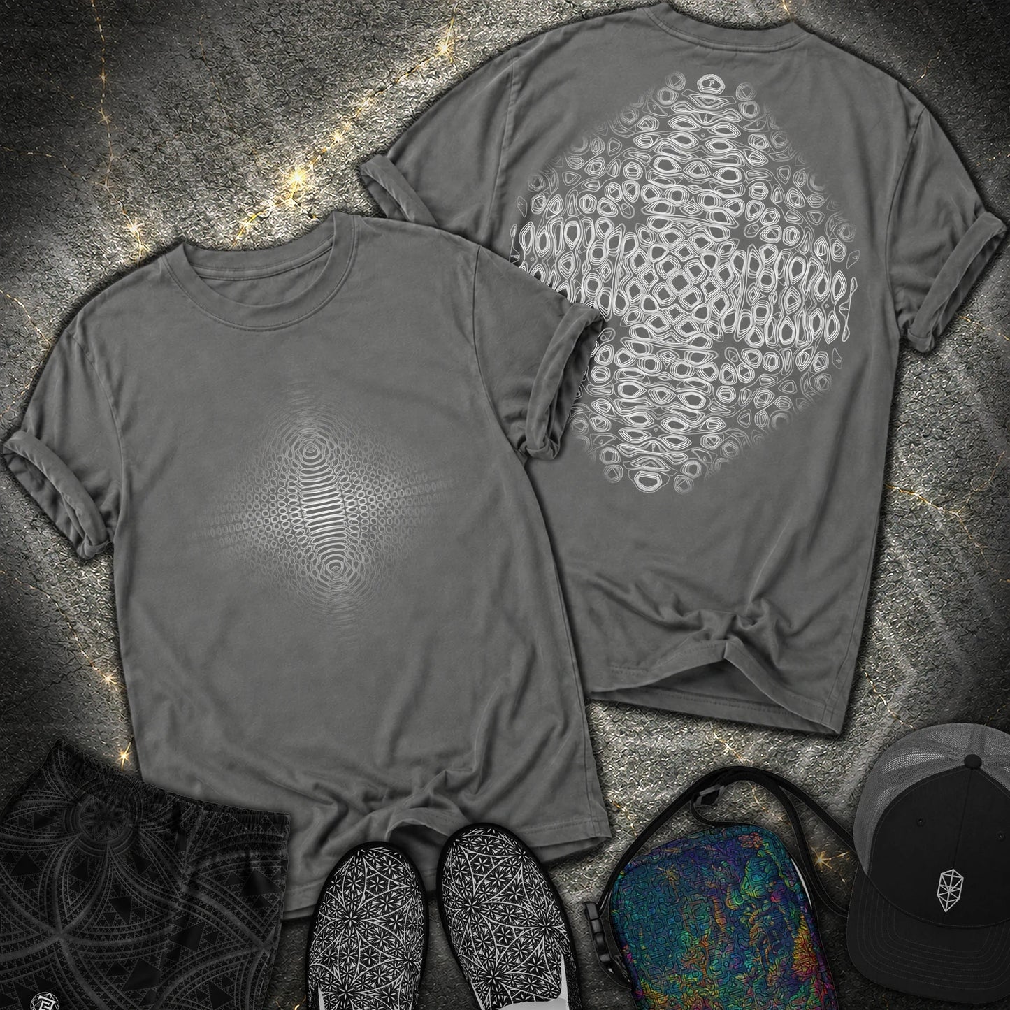 Cymatic Frequency 2 Sided T-Shirt - Cymatic Frequency 2 Sided Comfort T-Shirt - Pepper