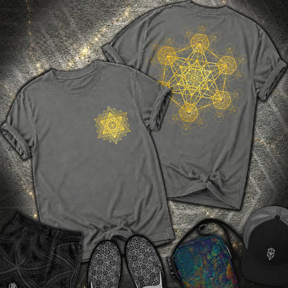 Metatron Fractal 2 Sided T-Shirt - Metatron Fractal 2 Sided Comfort T-Shirt - Pepper
