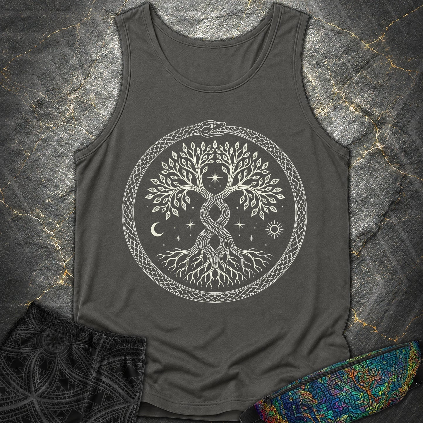888 Ouroboros Tree Comfort Tank Top - 888 Ouroboros Tree Comfort Tank Top - Pepper