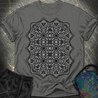 Monochrome Geometric Nexus - Monochrome Geometric Nexus Comfort T-Shirt - Pepper